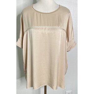 Beate Heymann Street Couture Size 8 Beige  Blouse‎ Top Boxy Old Money